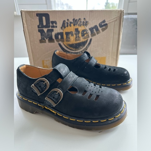 Vintage 90s Doc Dr. Martens Mary Jane Double Strap Shoes - Picture 1 of 13